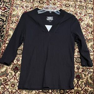 Allyson Whitmore Black 3/4 Long Sleeve Top Size Large Petite